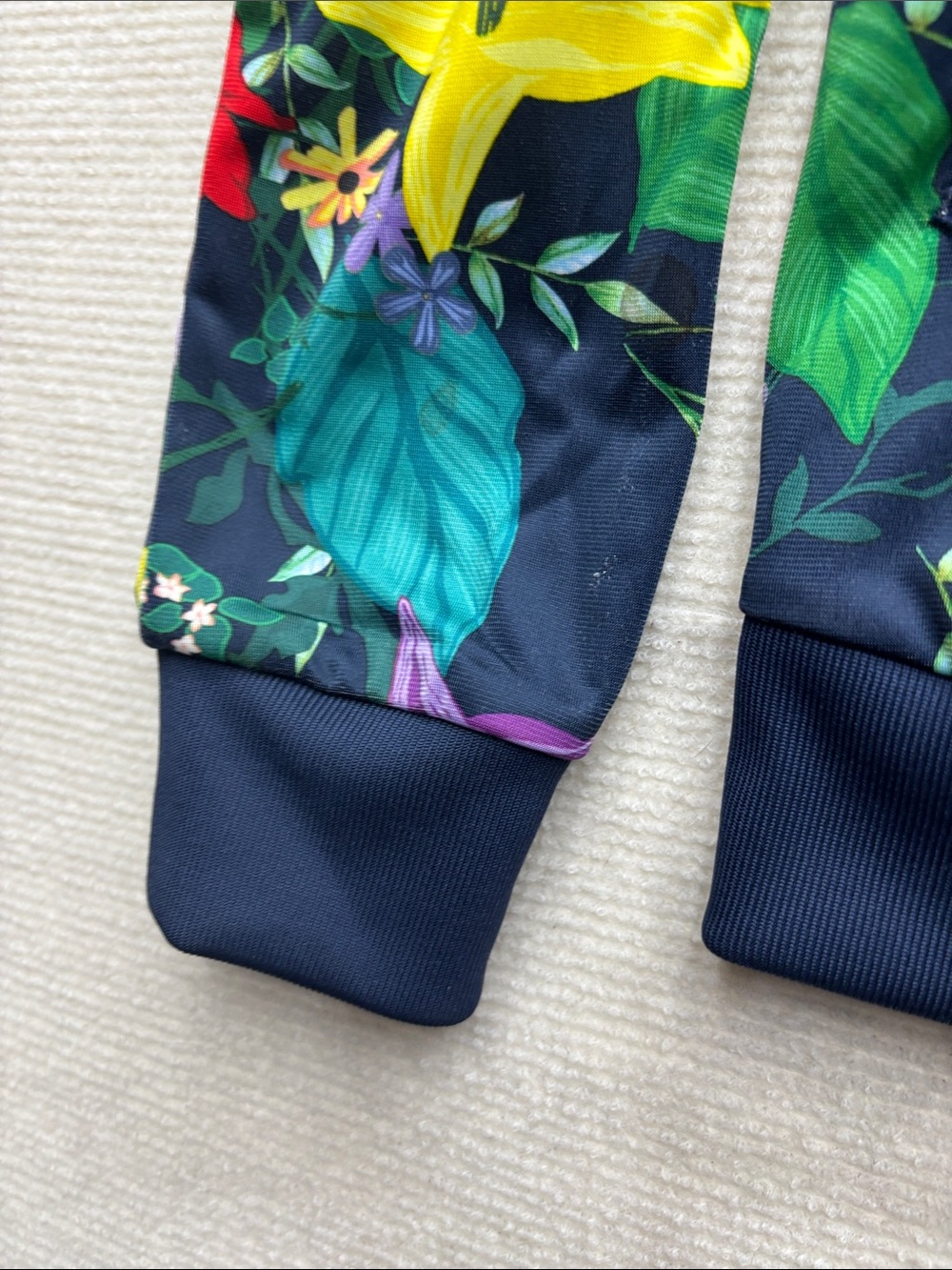 adidas Navy Floral Bomber Jacket - Picture 4 of 7